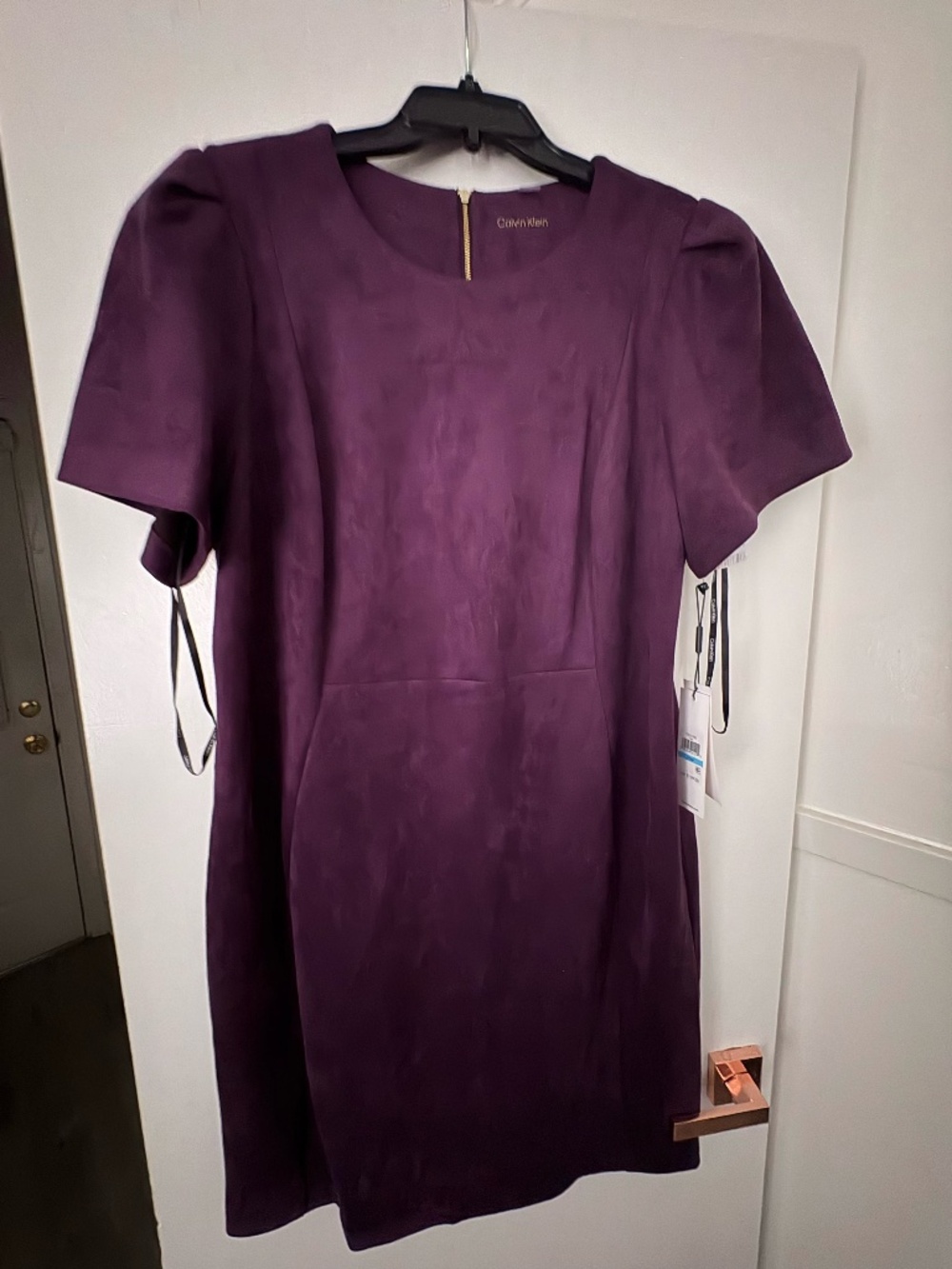 Calvin Klein Deep Plum Faux Suede Dress Size 20W NWT